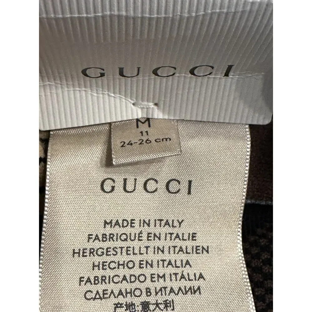 NWT Gucci GG Black/Beige Socks Size M (24-26 cm) Made in Italy 675854